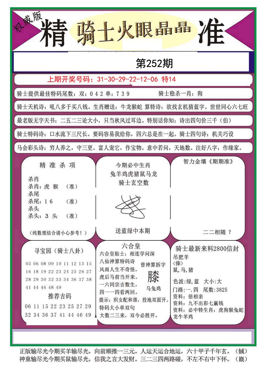 2024252期骑士火眼晶晶（正）
