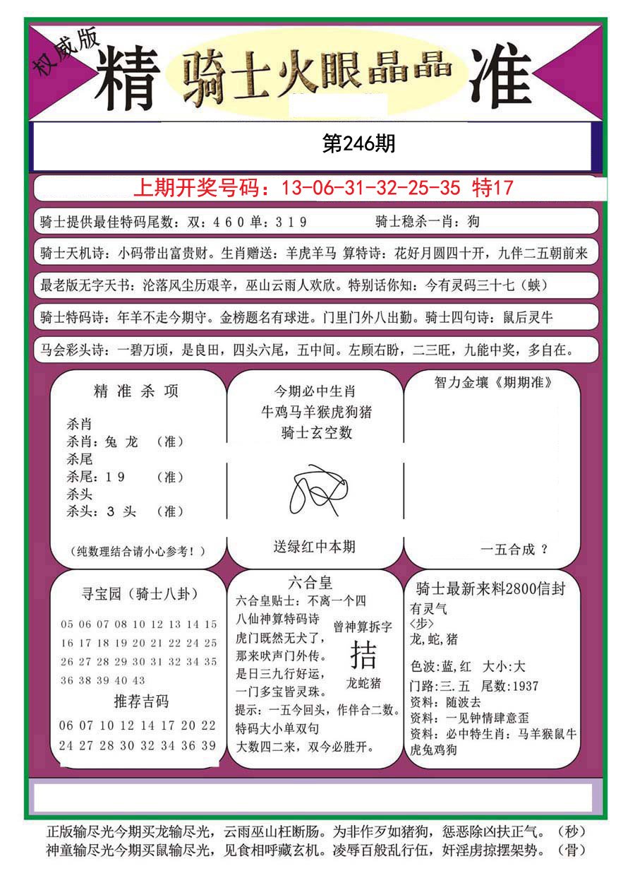 2024246期骑士火眼晶晶（正）