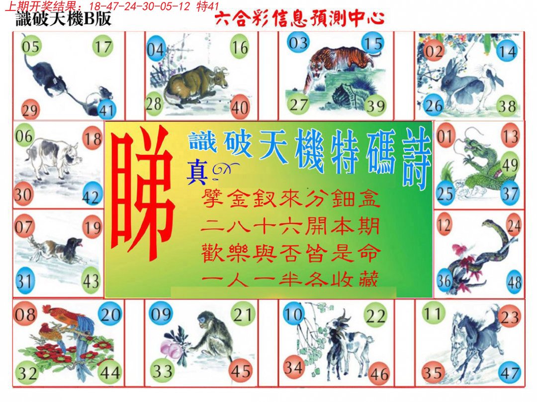 2024274期识破天机B版