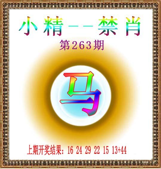 2024263期小精禁肖