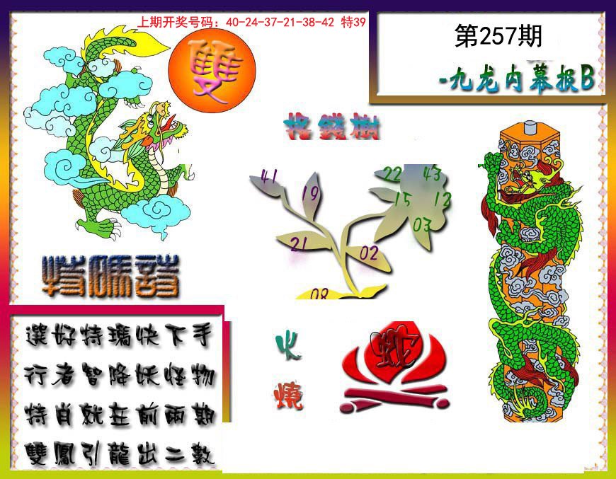 2024257期九龙内幕特肖图a