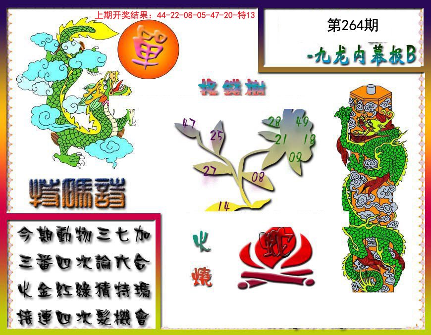 2024264期九龙内幕特肖图a