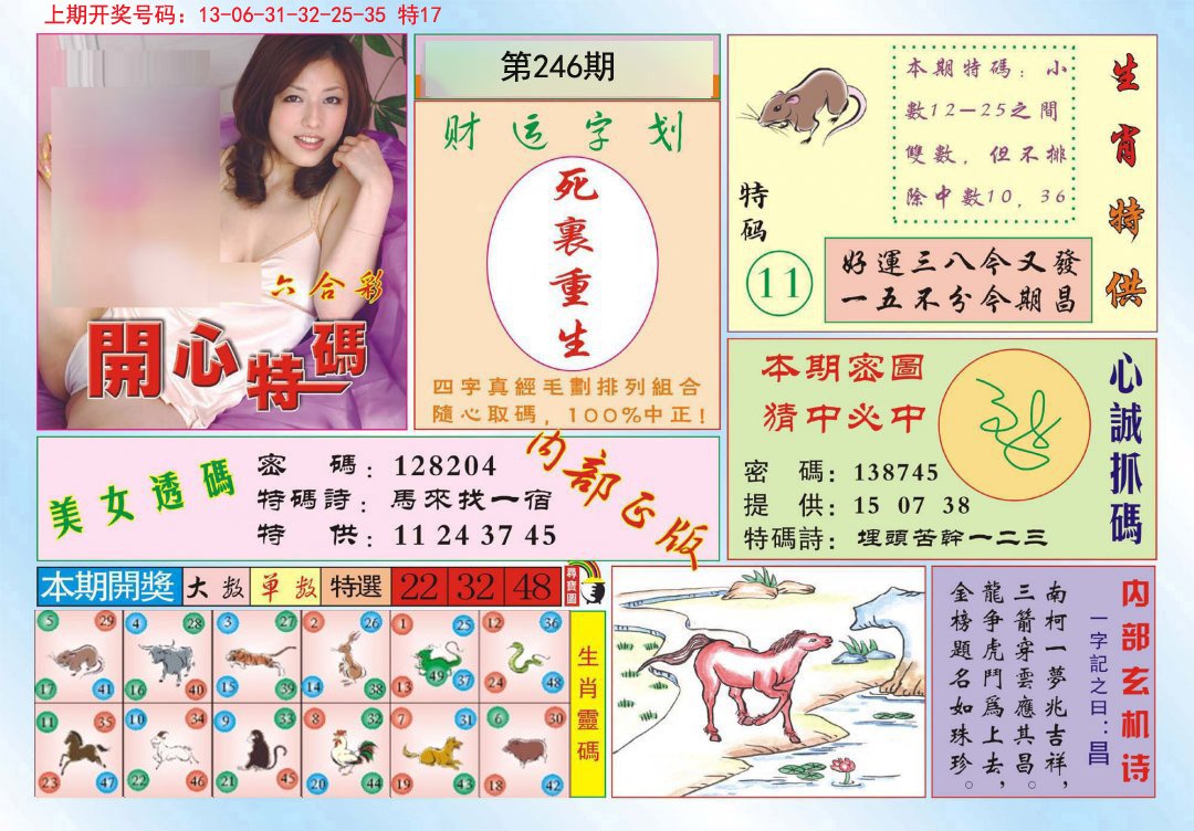 2024246期开心特码