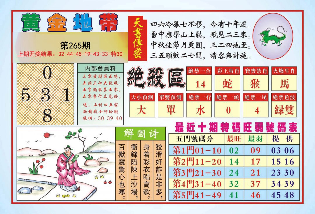 2024265期黄金地带