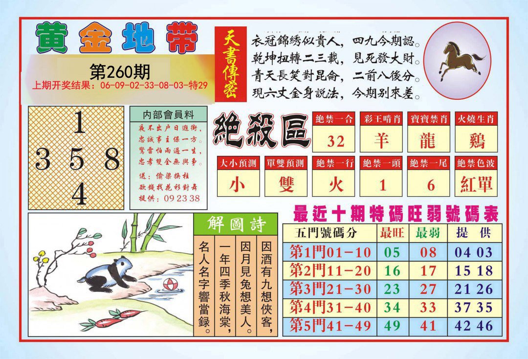 2024260期黄金地带