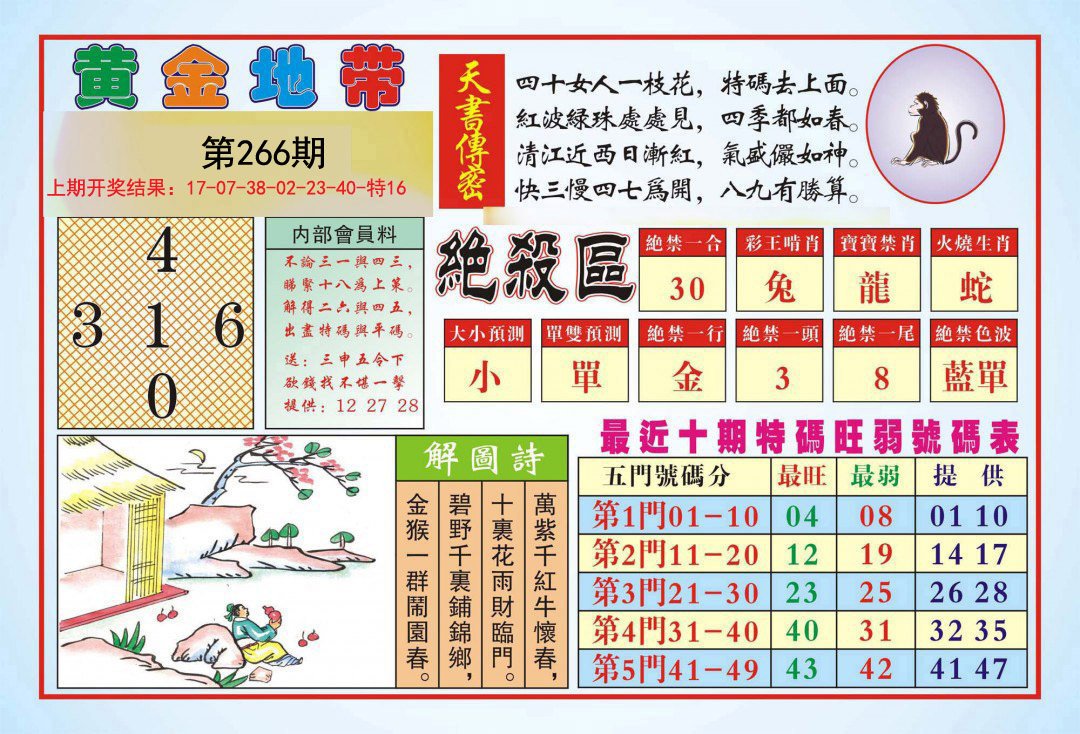 2024266期黄金地带