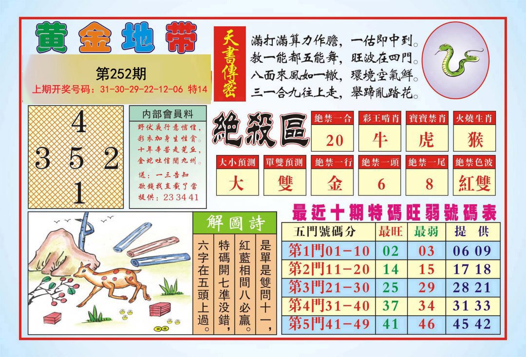 2024252期黄金地带