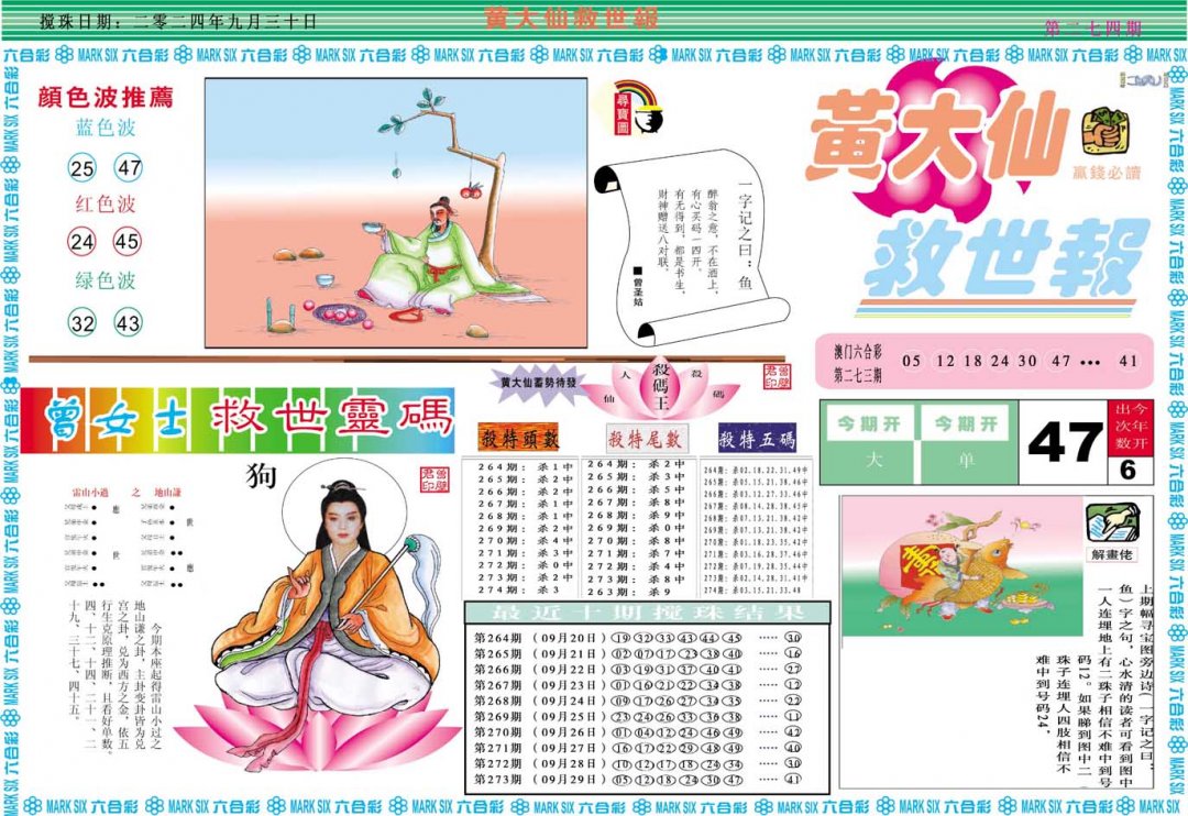 2024274期黄大仙救世A