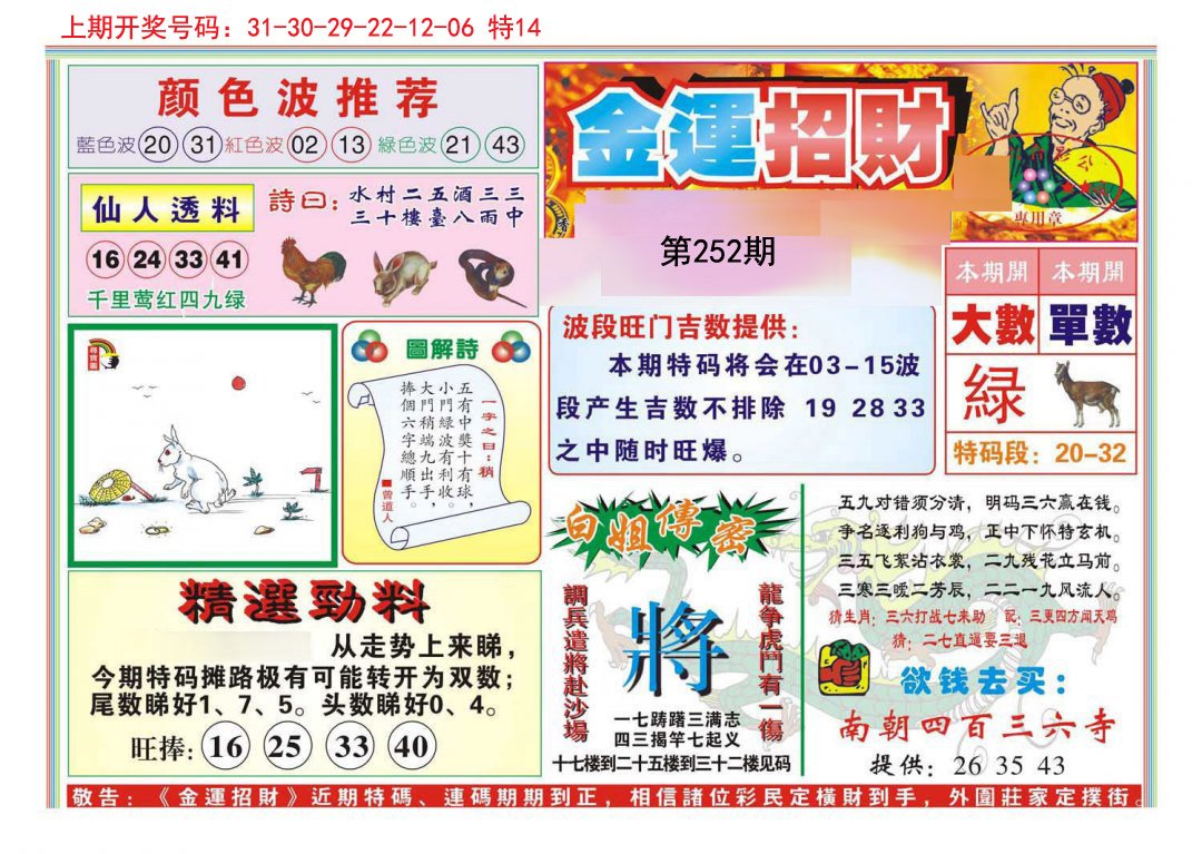 2024252期金运招财