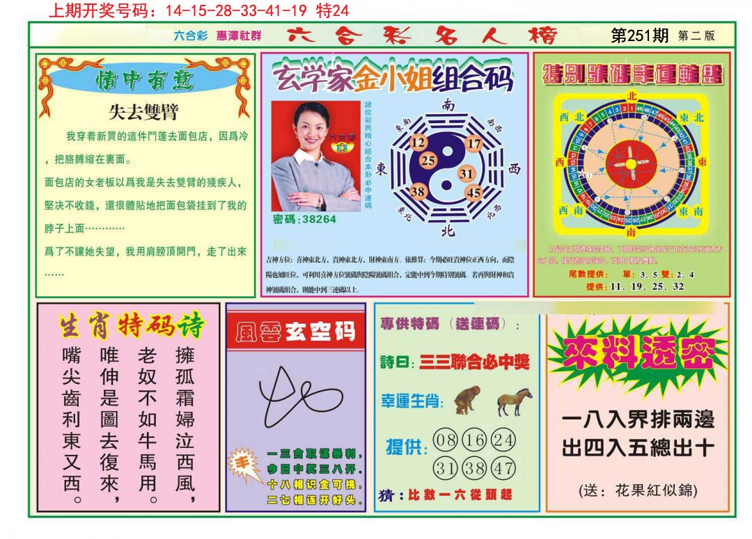 2024251期名人榜B