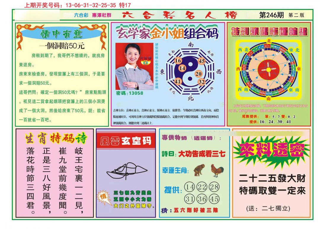 2024246期名人榜B
