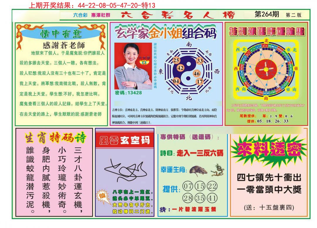 2024264期名人榜B