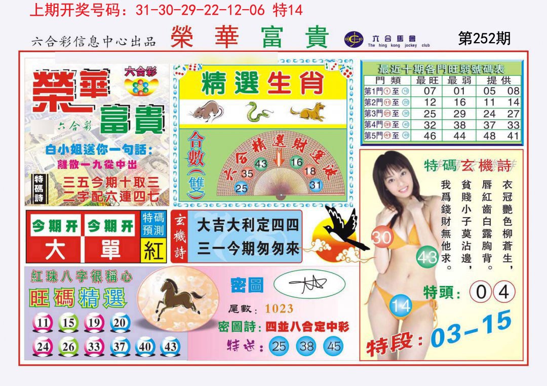 2024252期荣华富贵