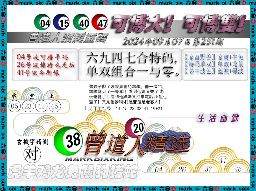 2024251期曾道人精选