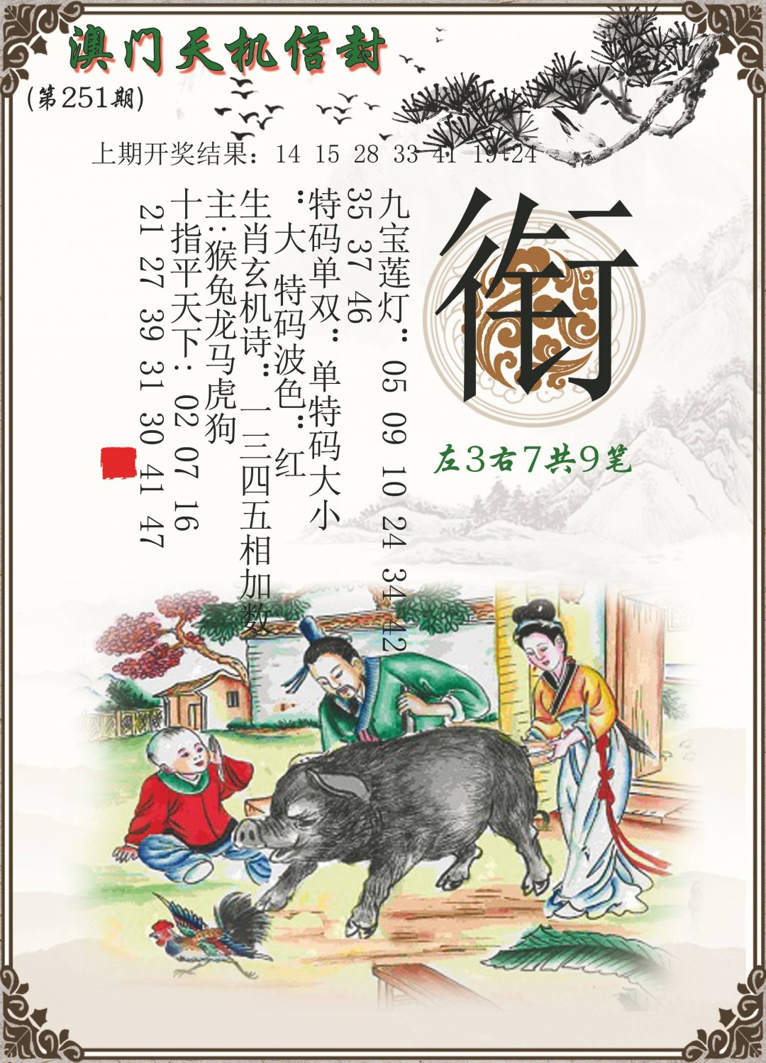 2024251期天机信封