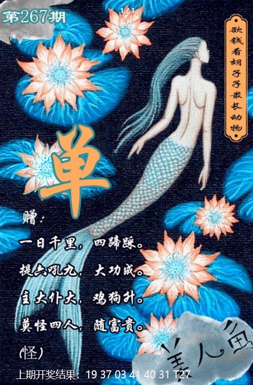 2024267期美人鱼单双中特图