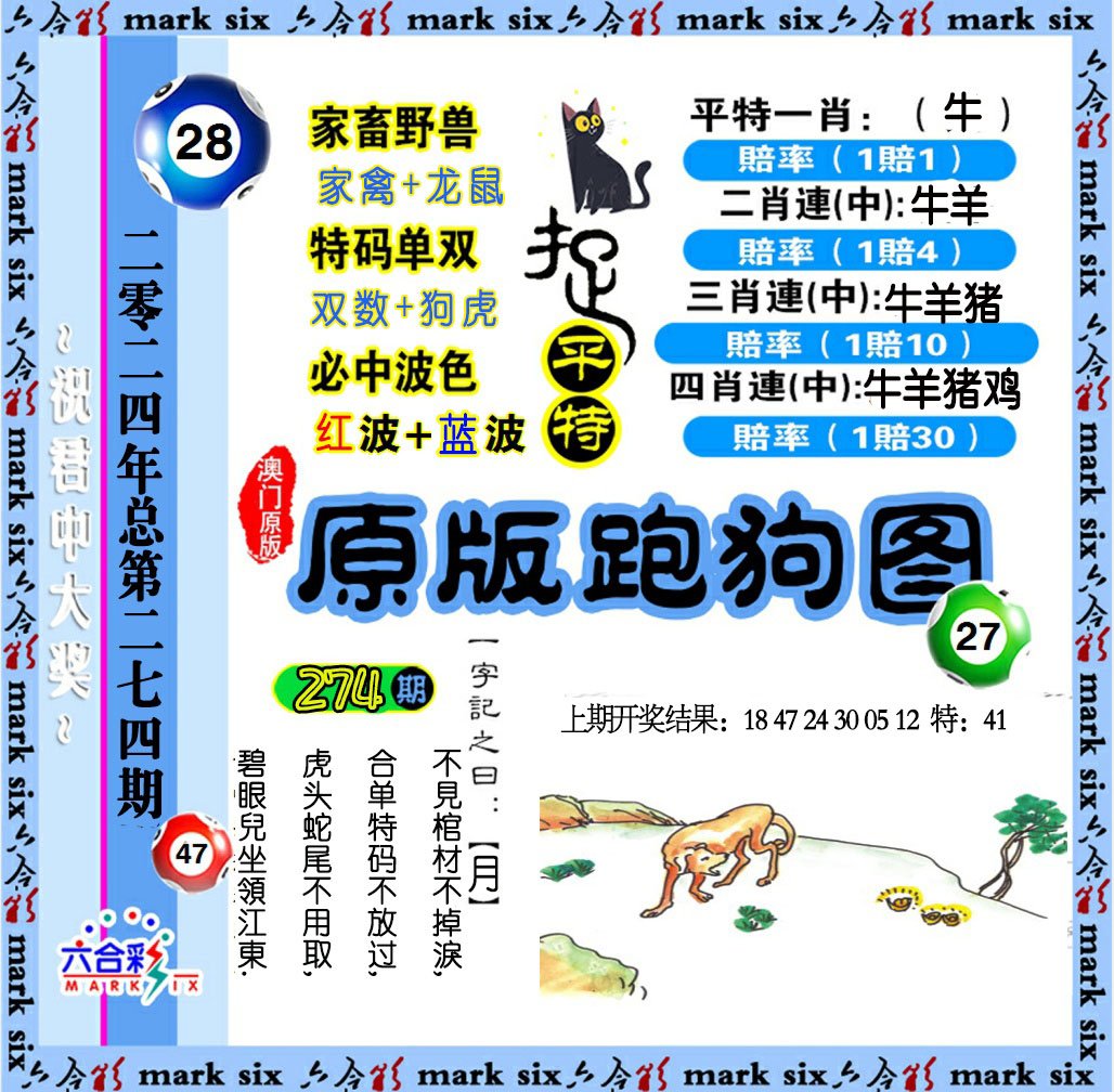 2024274期原版跑狗图