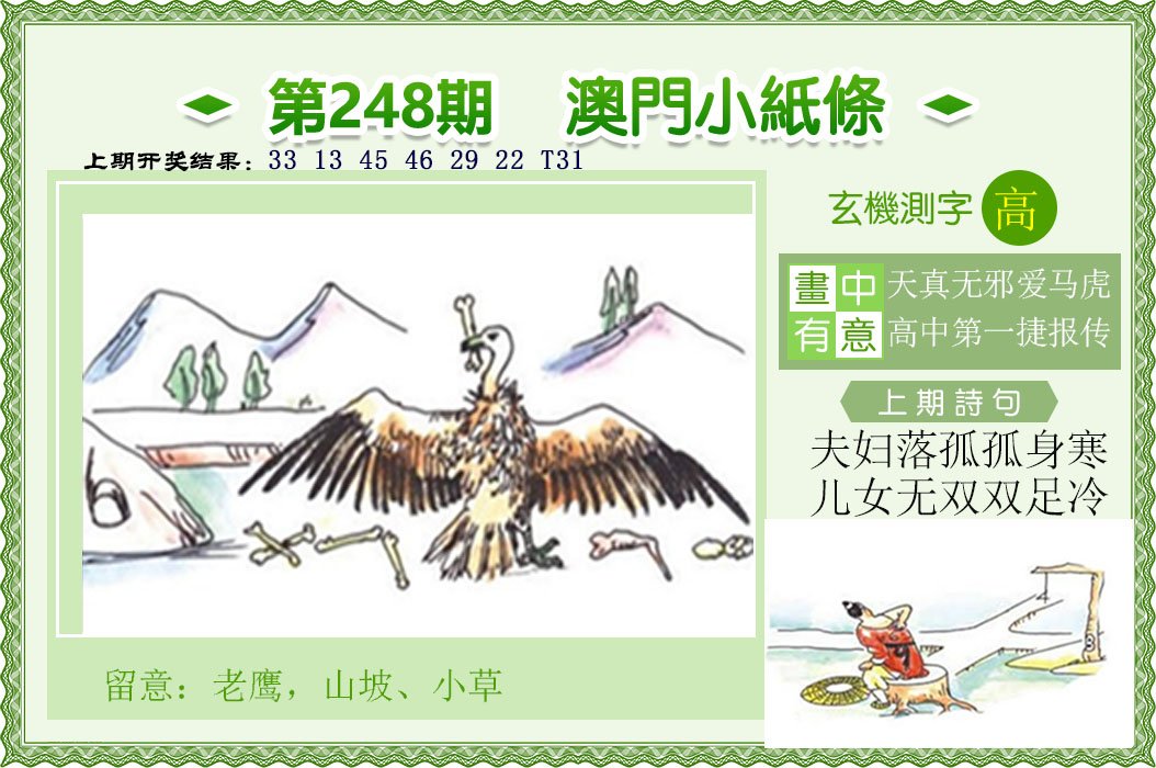 2024248期澳门小纸条
