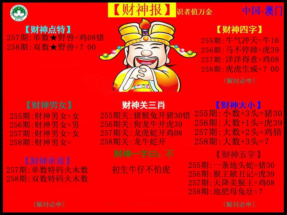 2024258期红财神