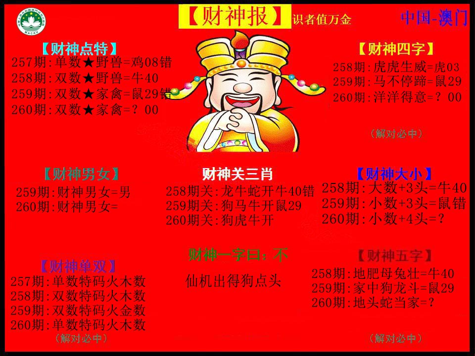 2024260期红财神