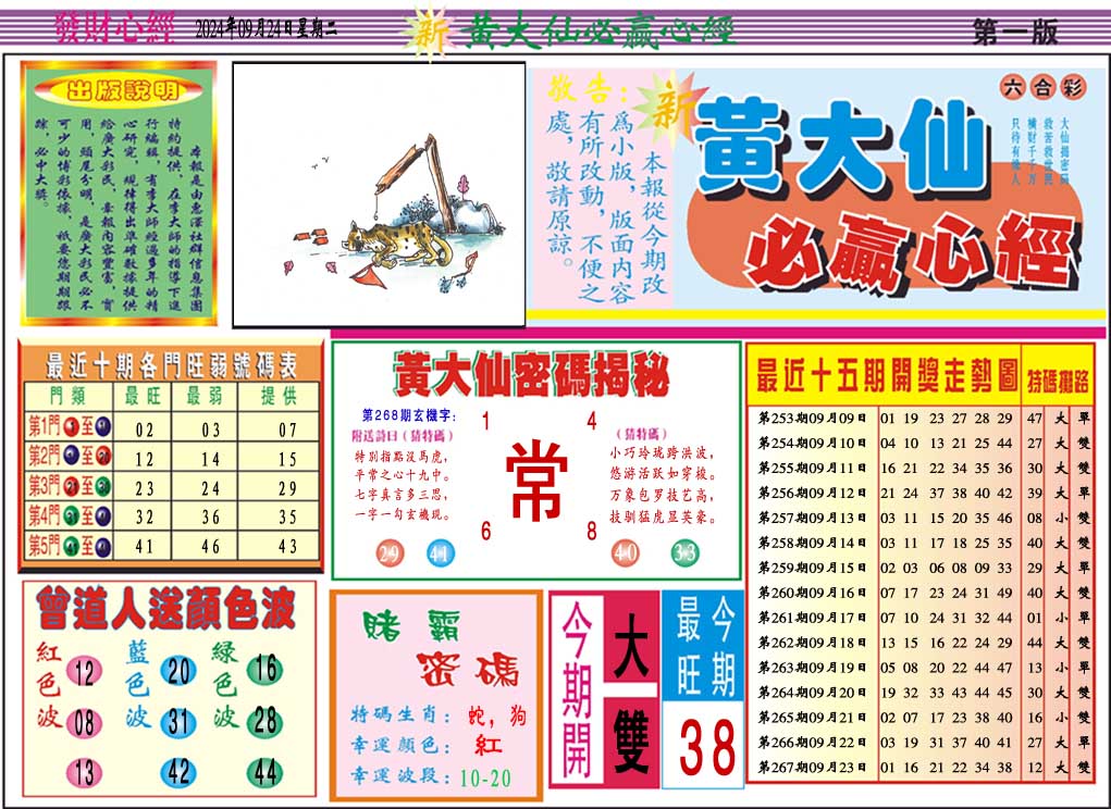 2024268期黄大仙必赢心经A