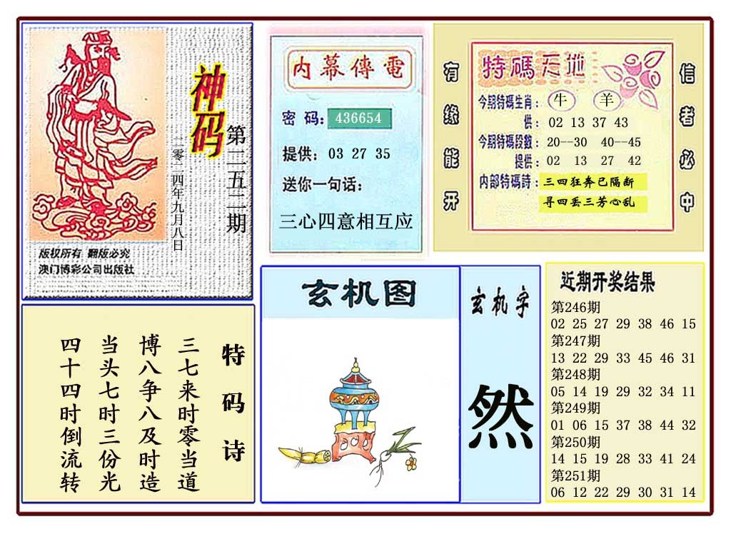 2024252期黄大仙神码