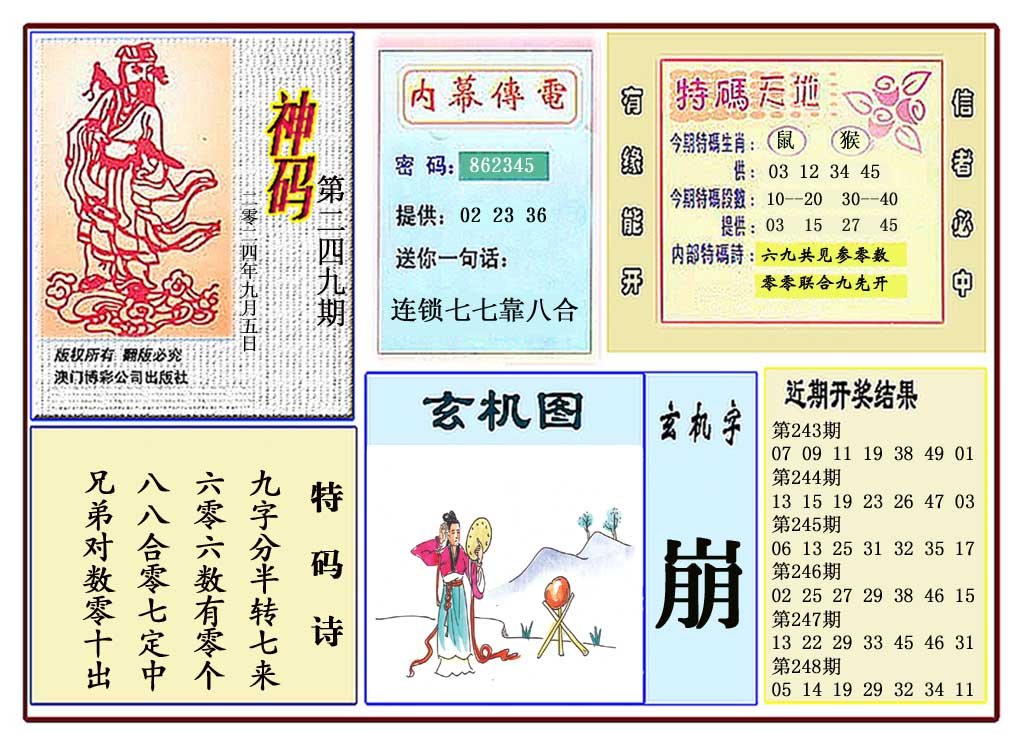 2024249期黄大仙神码