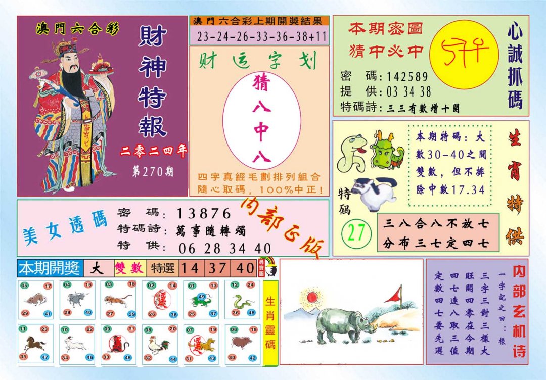 2024270期财神特报