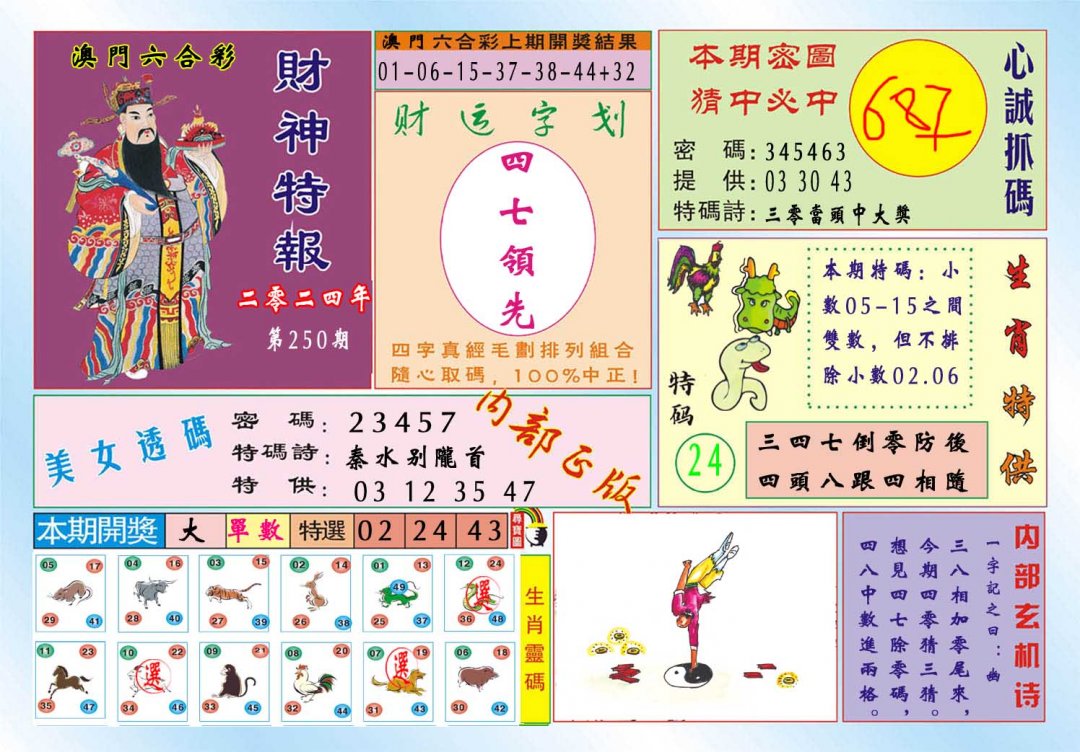 2024250期财神特报
