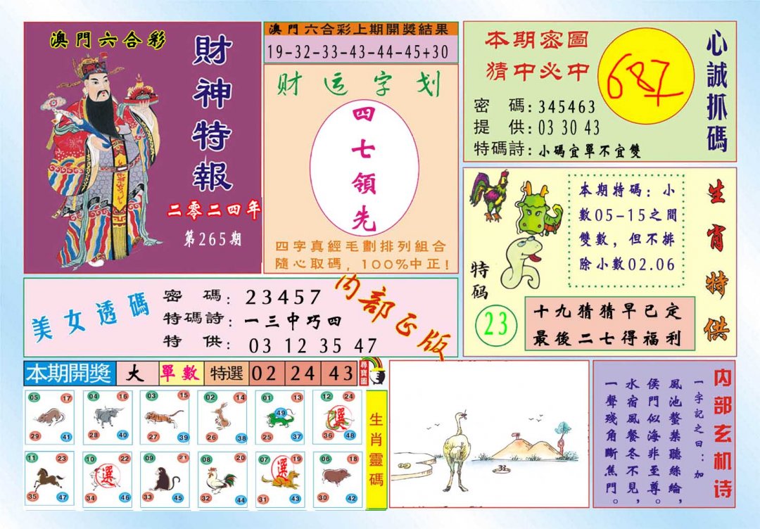 2024265期财神特报