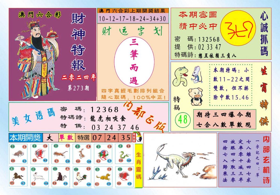 2024273期财神特报
