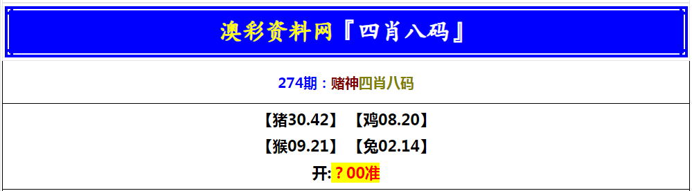 2024274期赌神四肖八码