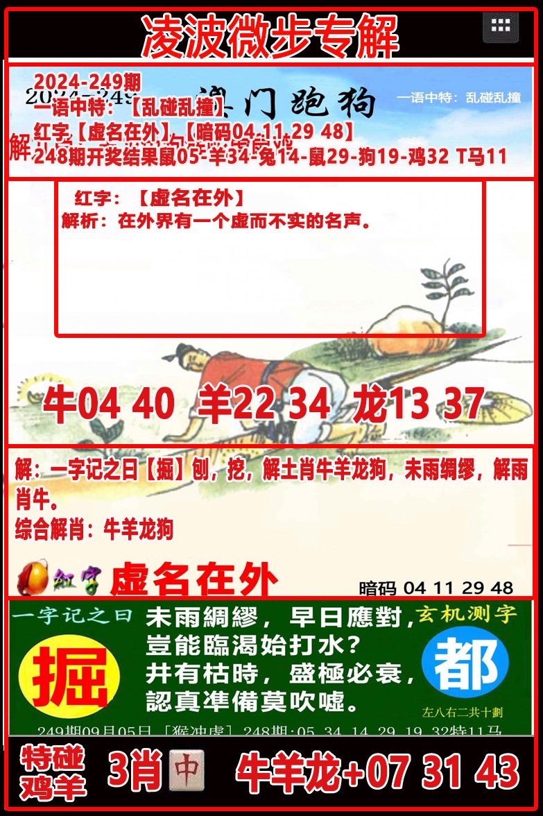 2024249期凌波微步