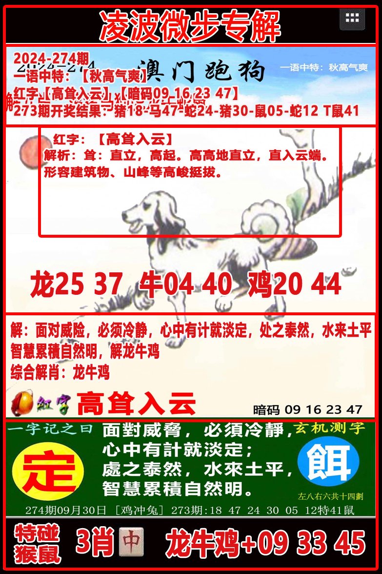 2024274期凌波微步