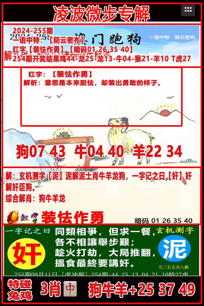 2024255期凌波微步