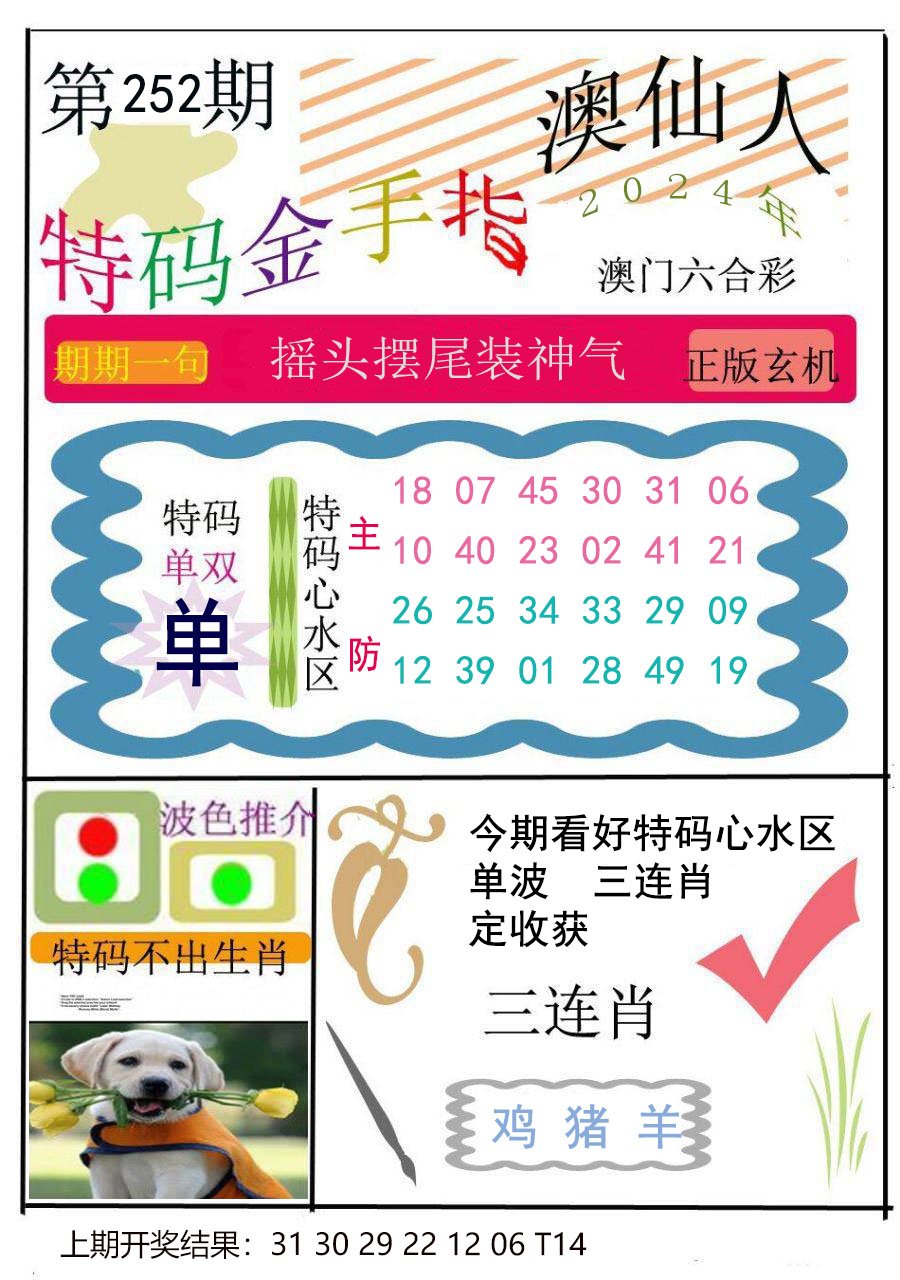 2024252期特码金手指