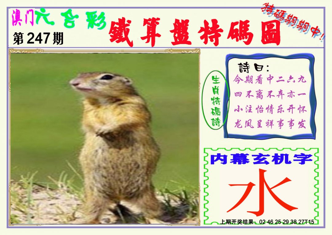 2024247期铁算盘特码图
