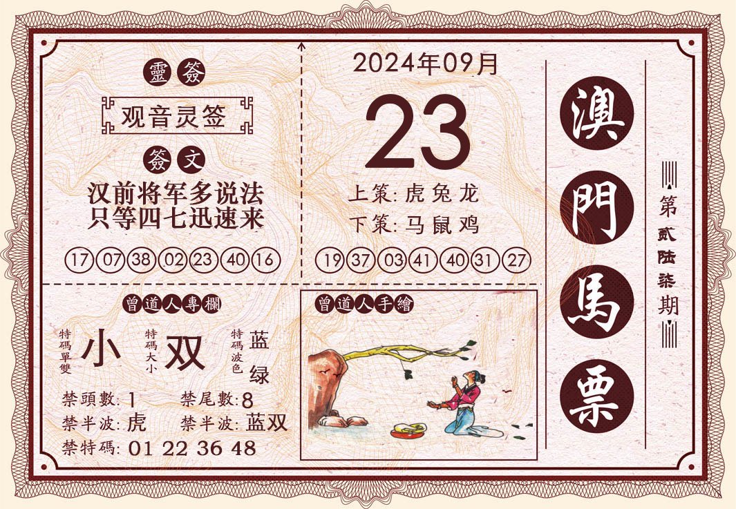 2024267期澳门马票
