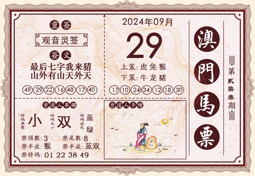 2024273期澳门马票