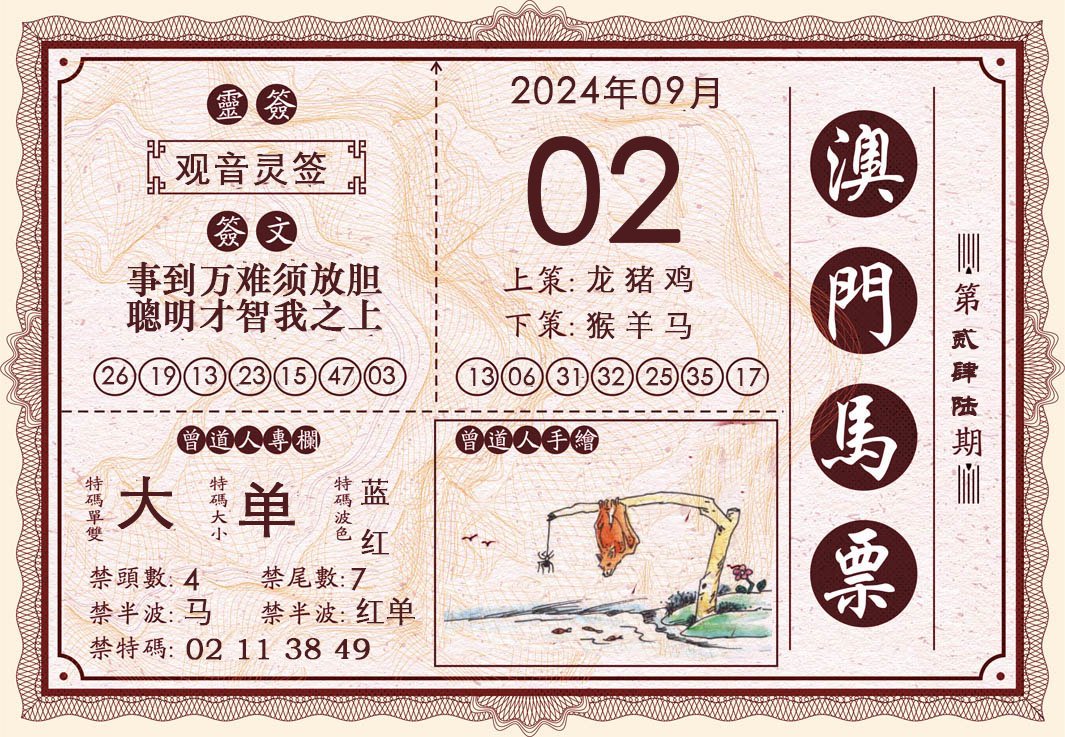 2024246期澳门马票