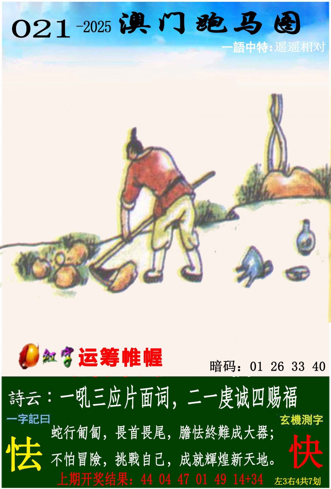 2025021期跑马图
