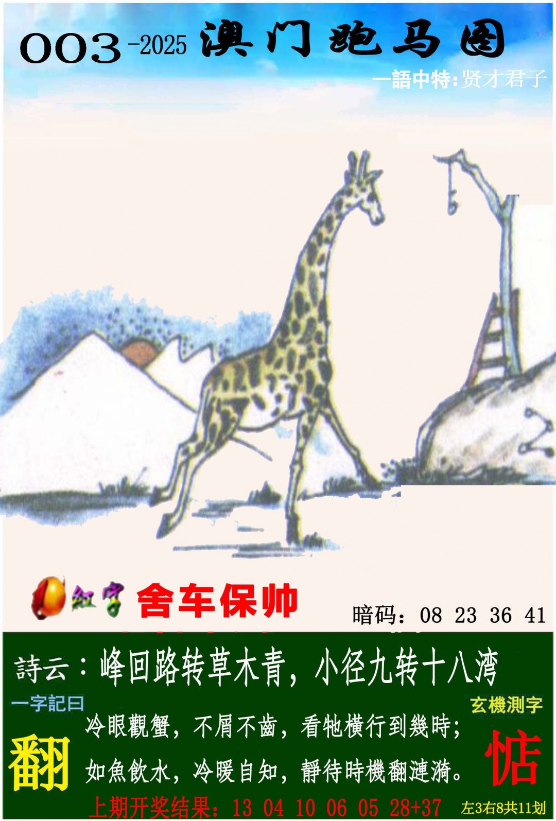 2025003期跑马图