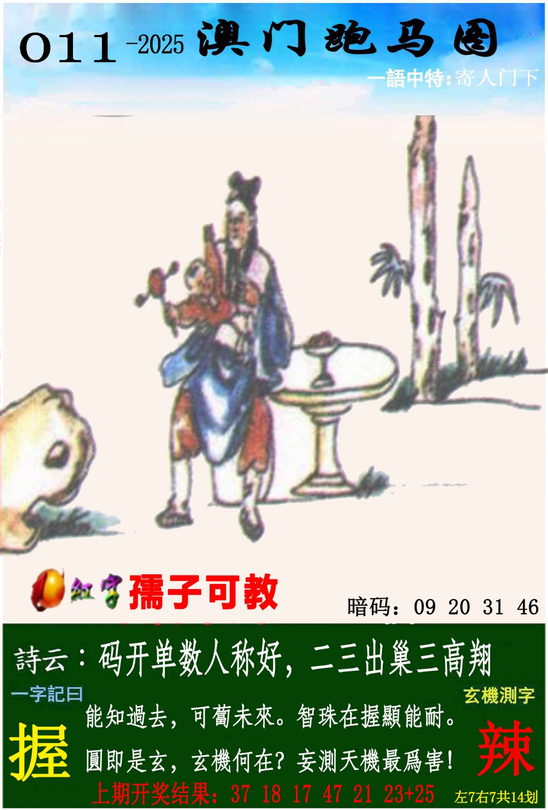 2025011期跑马图