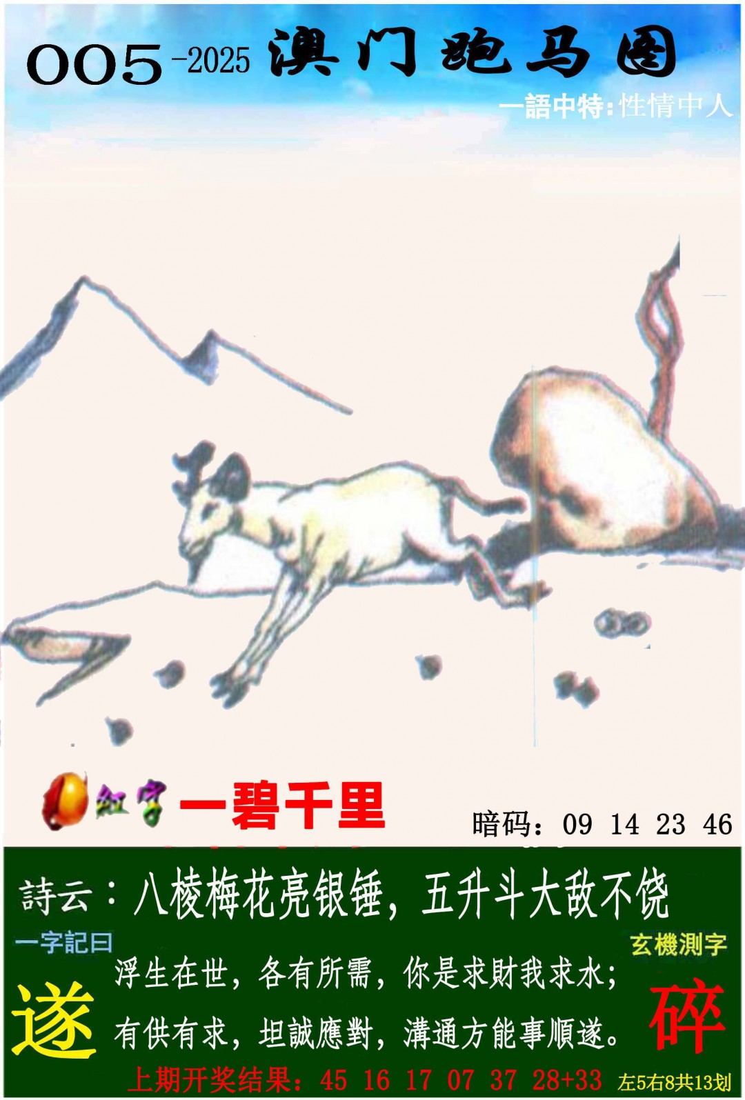 2025005期跑马图