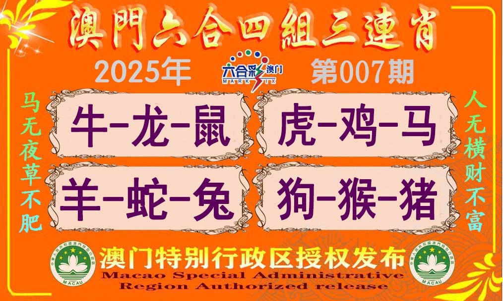 2025007期六合四组三连肖