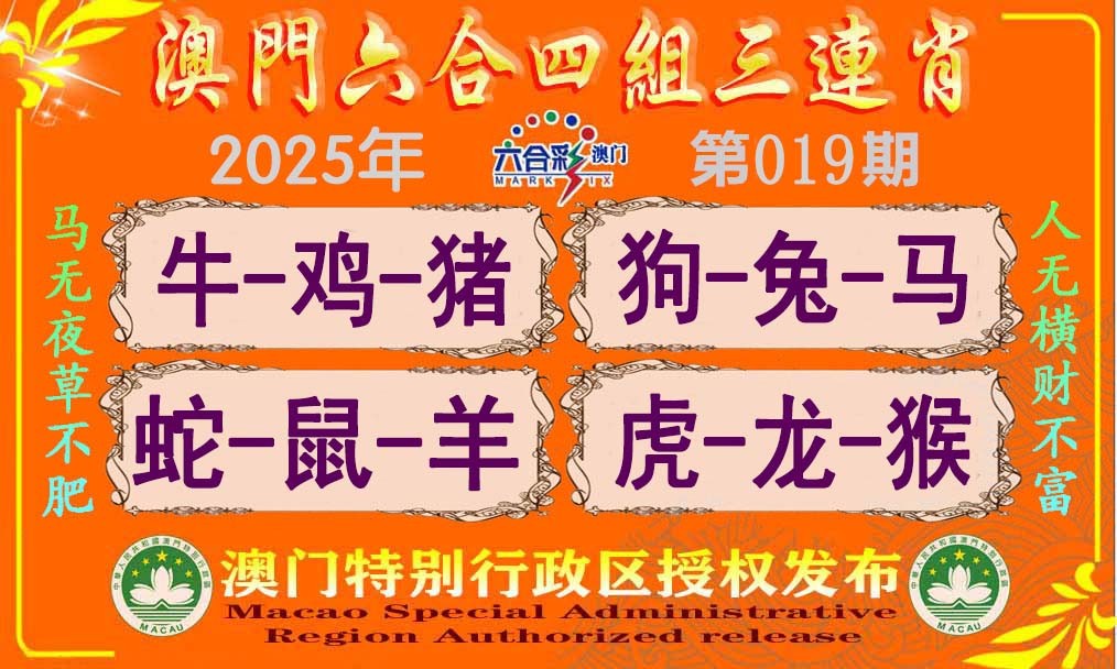 2025019期六合四组三连肖
