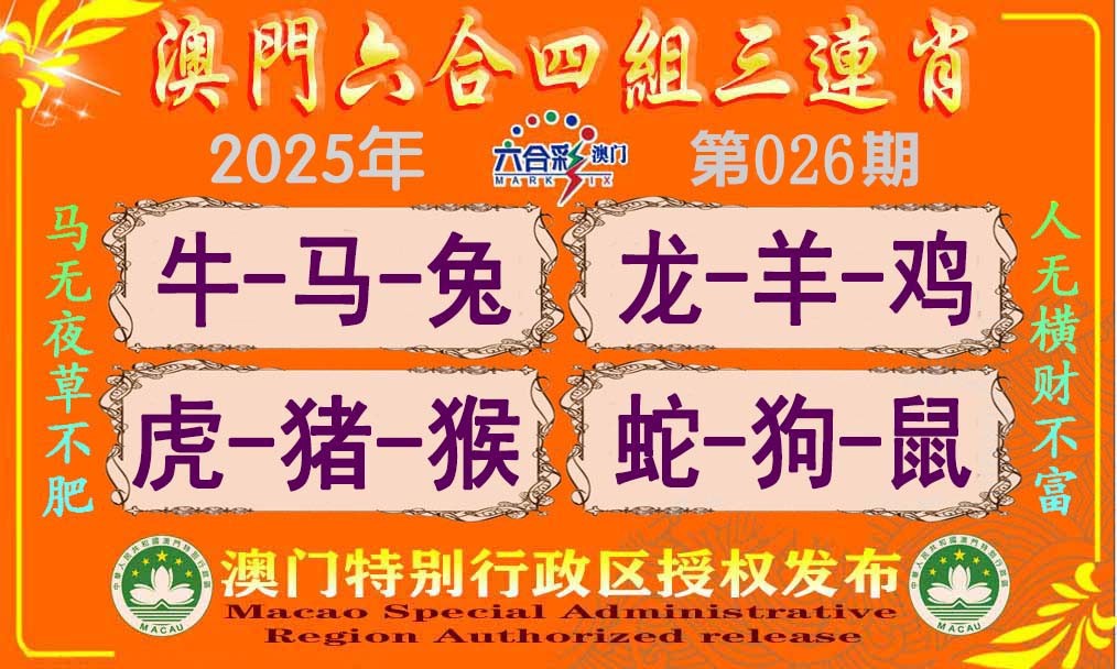 2025026期六合四组三连肖