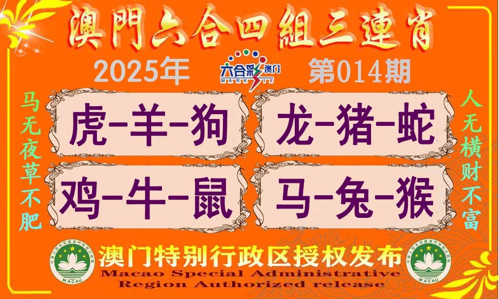 2025014期六合四组三连肖