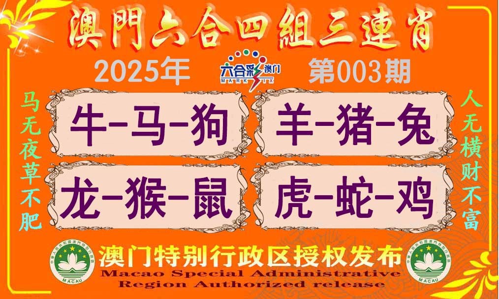 2025003期六合四组三连肖