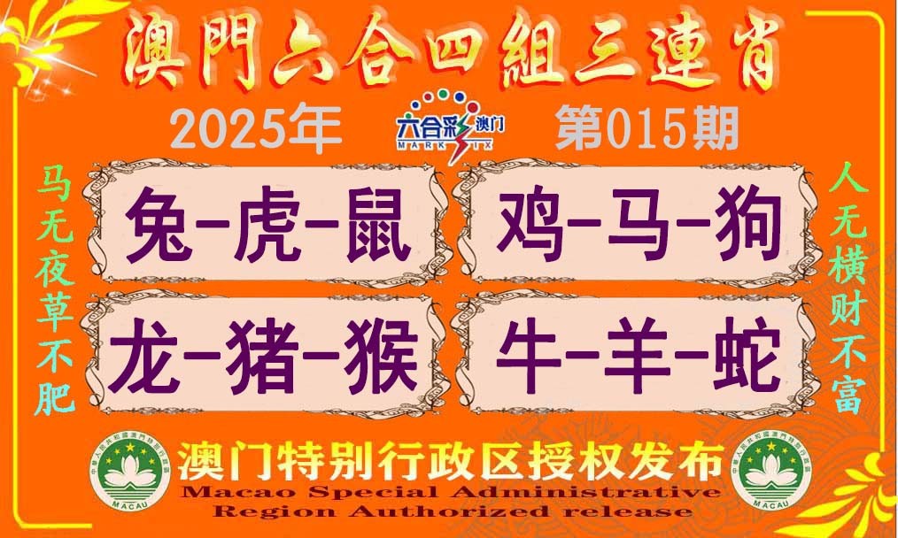 2025015期六合四组三连肖
